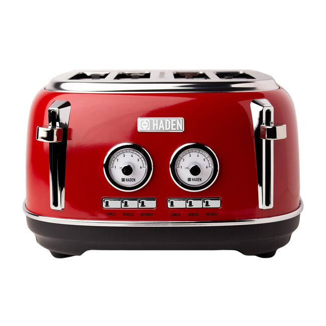 Haden Jersey 4 Slice Extra Wide Slot Red Toaster
