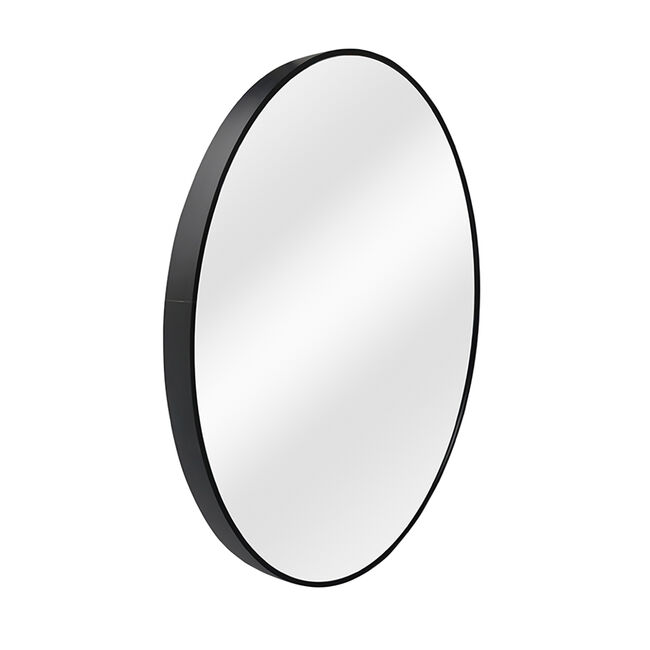 Cannes Black Round Mirror 80cm