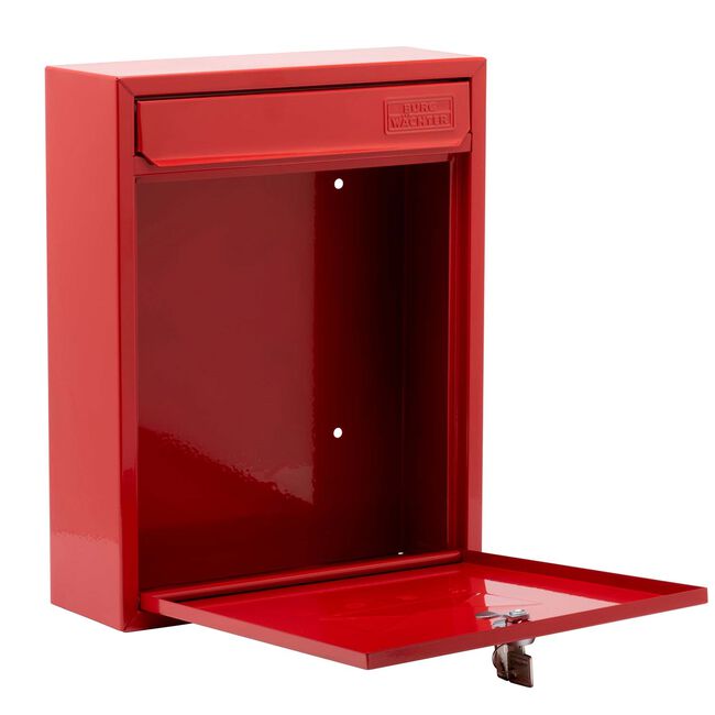 Steel Letterbox Compact Pillarbox Red