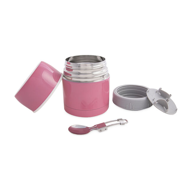 Stainless Steel Soup Flask with Spoon - Pink