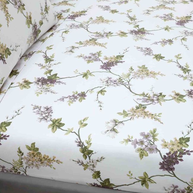 WISTERIA DUCK EGG Single Fitted Sheet