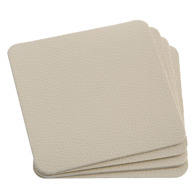 Leather Coasters 4 Pack - Cream