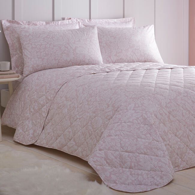 Clarisse Bedspread 200cm x 220cm - Blush