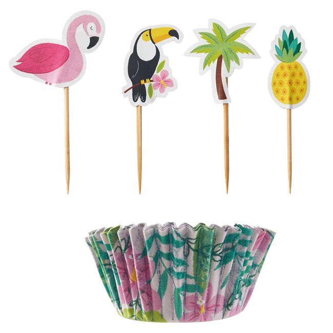 Mason Cash Tropical Cupcake Cases & Cake Toppers