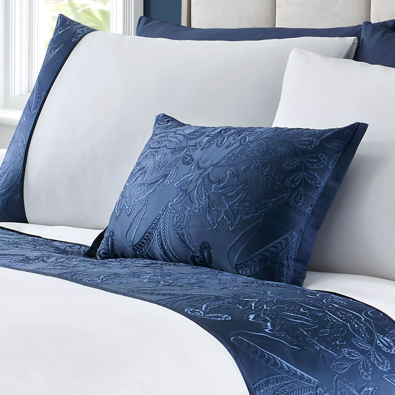 Navy bedroom cushions sale