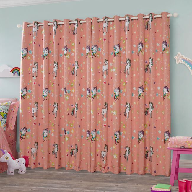 BLACKOUT & THERMAL GROOVY UNICORN 66x54 Curtain