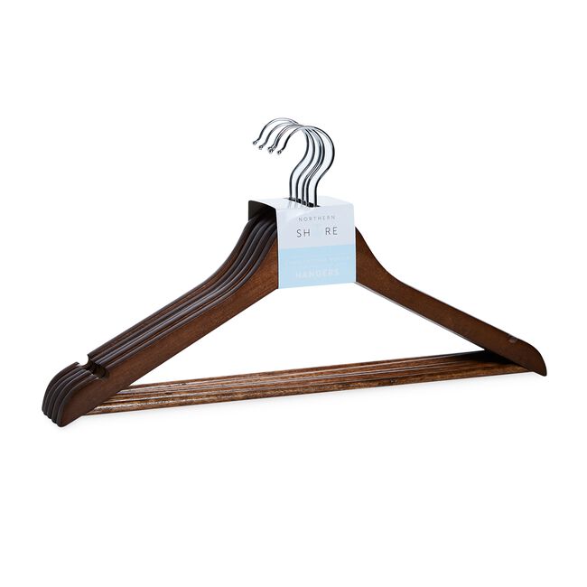 Northern Shore 5 Pack Chestnut Wooden Hangers