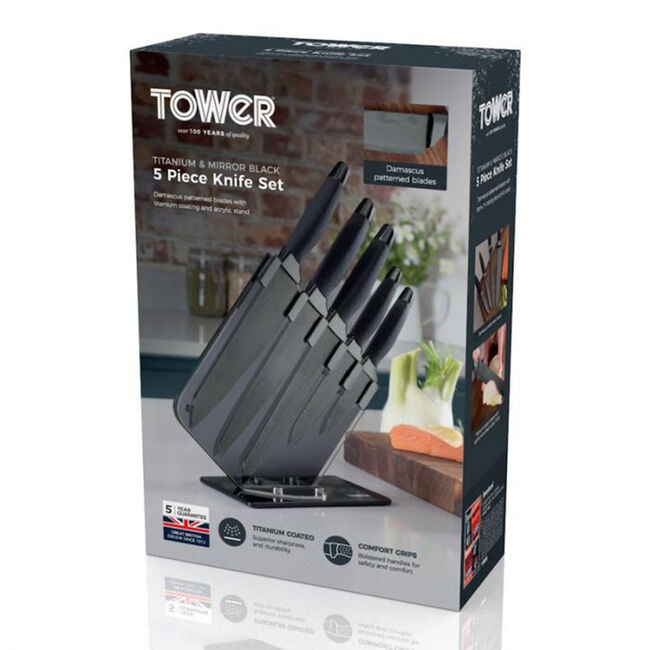 Tower Damascus 5 Piece Knife Set