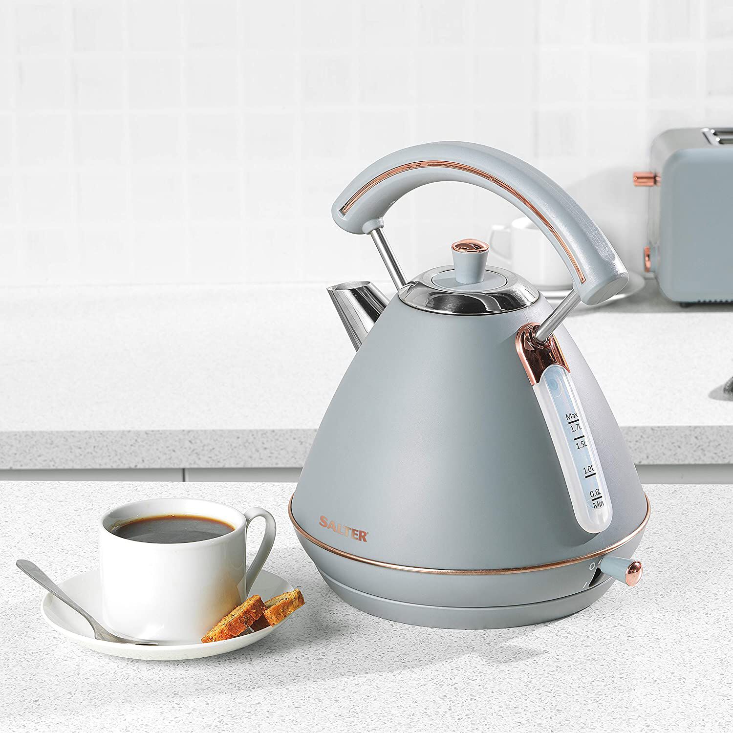 Grey and rose gold kettle best sale