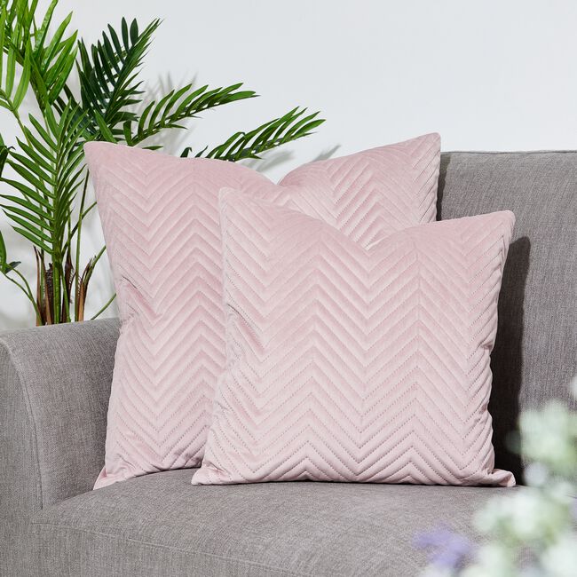 Triangle Stitch Cushion 58x58cm - Mauve