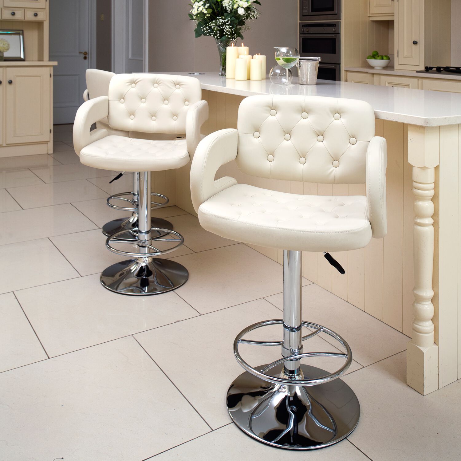 Cream stools for online breakfast bar