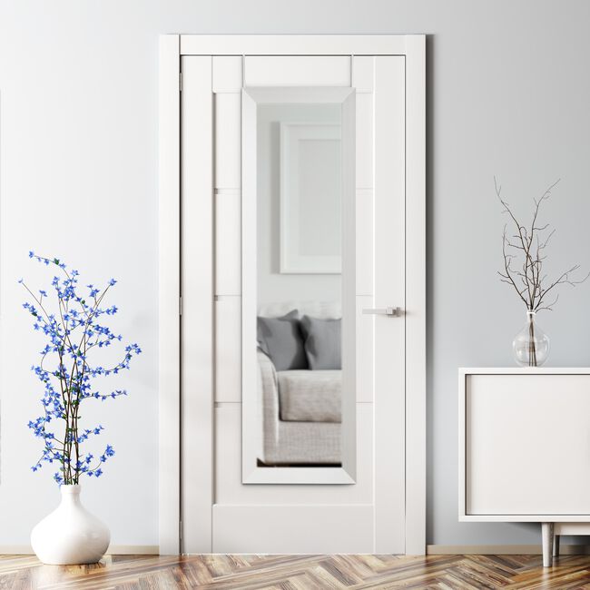 OVER THE DOOR MIRROR White 36 x 126cm