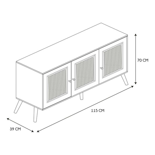 Bali 3 Door Buffet Cabinet