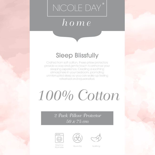 Nicole Day Cotton Pillow Protector - 2 Pack