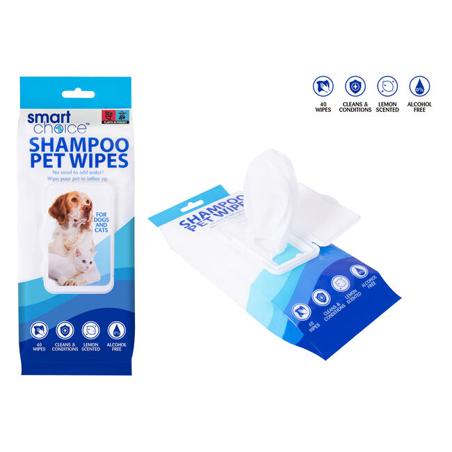 Pet Shampoo Wipes - 40 Pack