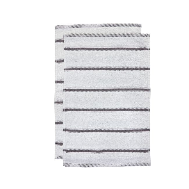 Stripe Tea Towels 2 Pack - Charcoal
