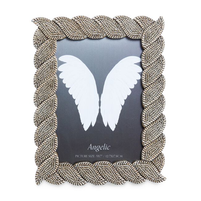 Angelic Feather 5"x7" Photo Frame - Silver