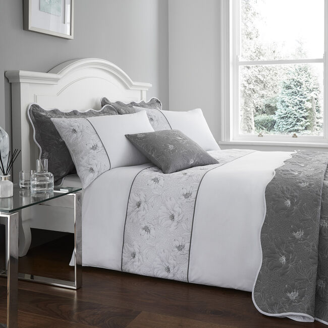 SINGLE DUVET COVER Matelassé Grey