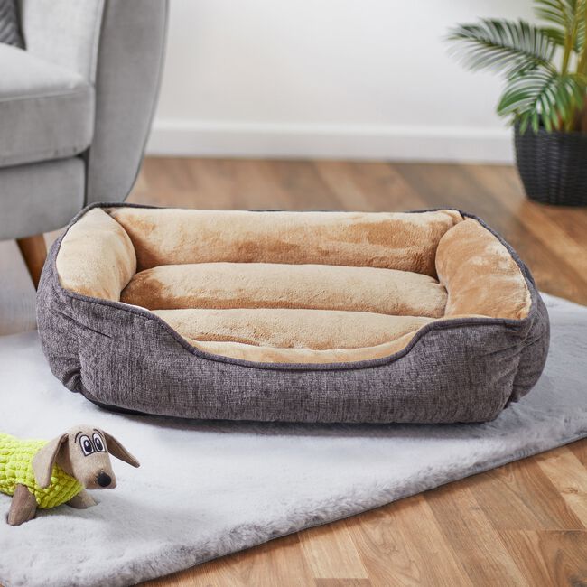 Chenille & Coral Fleece Pet Bed - Medium