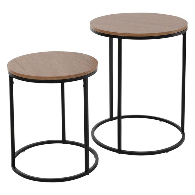 Set of 2 Side Tables Large - Pinewood Finish