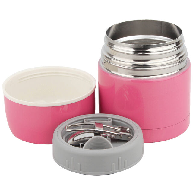 Stainless Steel Soup Flask with Spoon - Pink