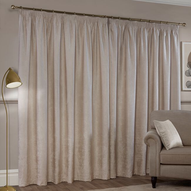 PENCIL PLEAT BLACKOUT & THERMAL TEXTURED NATURAL 66x54 Curtain