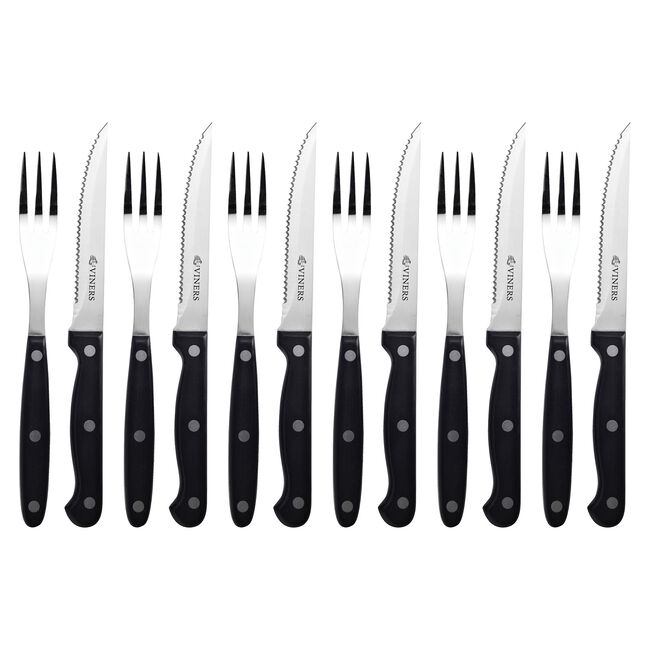 Viners Everyday Steak Knife & Fork Set - 12 Piece