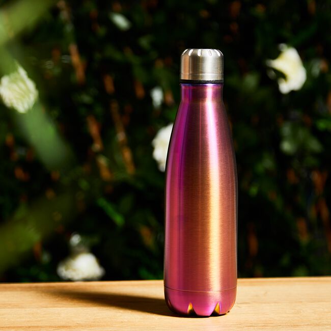 BodyGo Metallic Water Bottle Flask 480ml - Purple