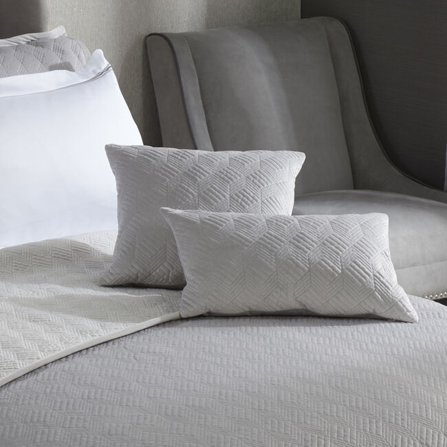 Quilted Hotel Velvet Cushion 45 x 45cm - Grey