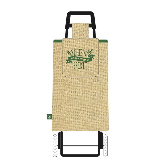 Jute Fabric Cart Shopping Trolley