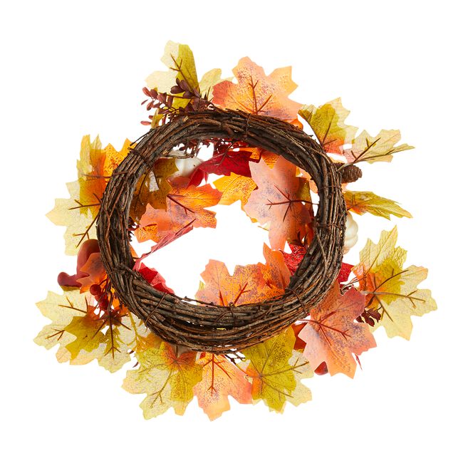 Autumn Leaf & Pumkin Wreath