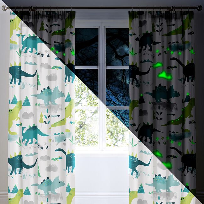 Bedlam Pencil Pleat Dino 66 x 72in Curtain