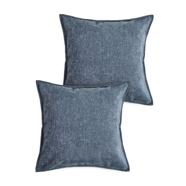 REVERSIBLE CHENILLE DENIM 2PK 45X45 Cushion Covers