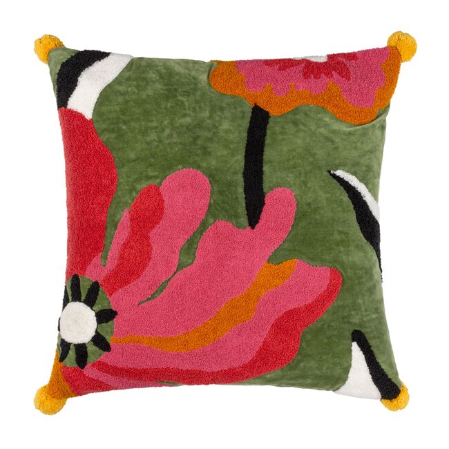 Furn Poppy Cushion 50cm x 50cm - Pink/Green