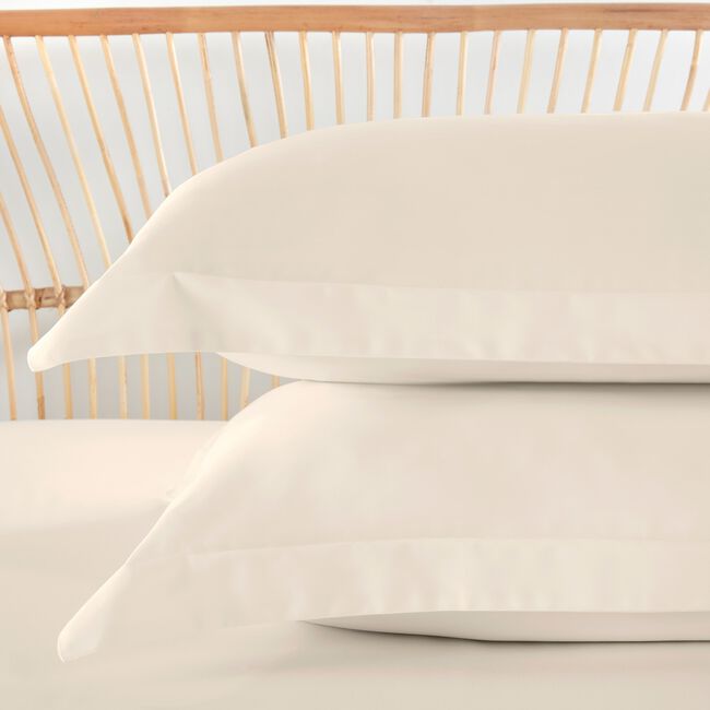 300TC Bamboo/Cotton Oxford Pillowcase Pair - Cream