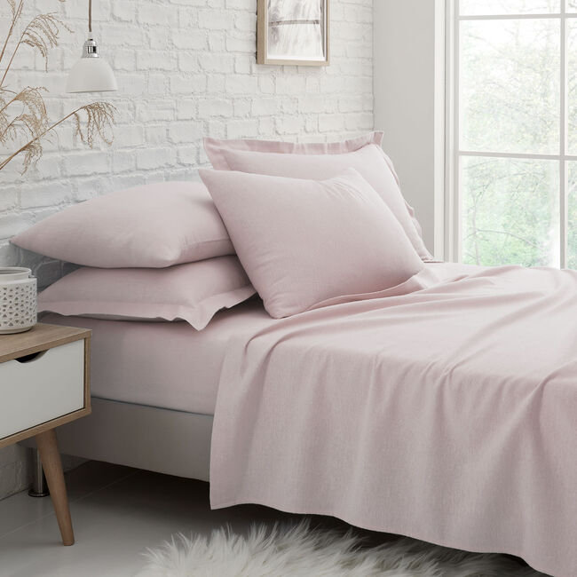 King Fitted Sheet Brushed Cotton - Pink