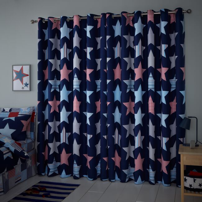 PATCHWORK STARS 64x54 CURTAIN