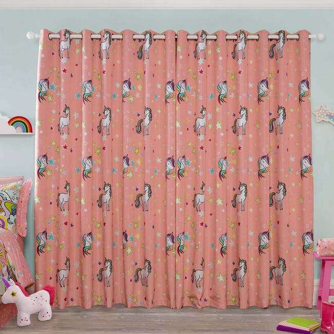 BLACKOUT & THERMAL GROOVY UNICORN 66x72 Curtain