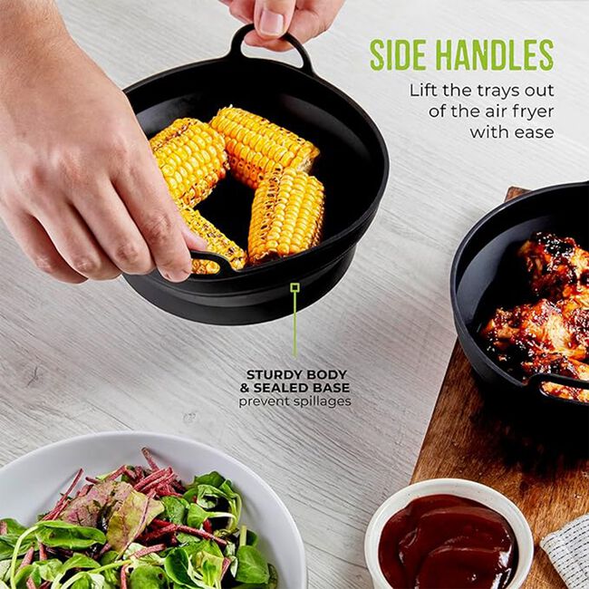 Tower Round Foldable Air Fryer Trays - 2 Pack