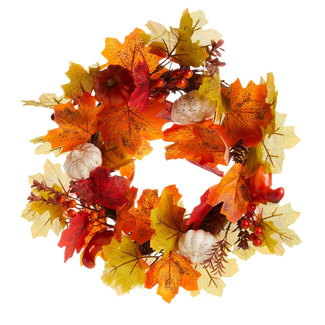 Autumn Leaf & Pumkin Wreath