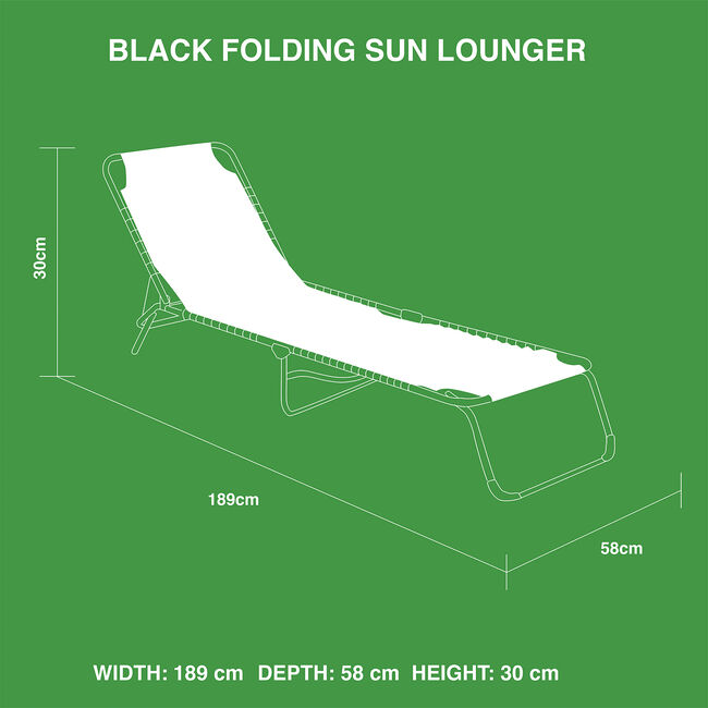 Black Folding Sun Lounger