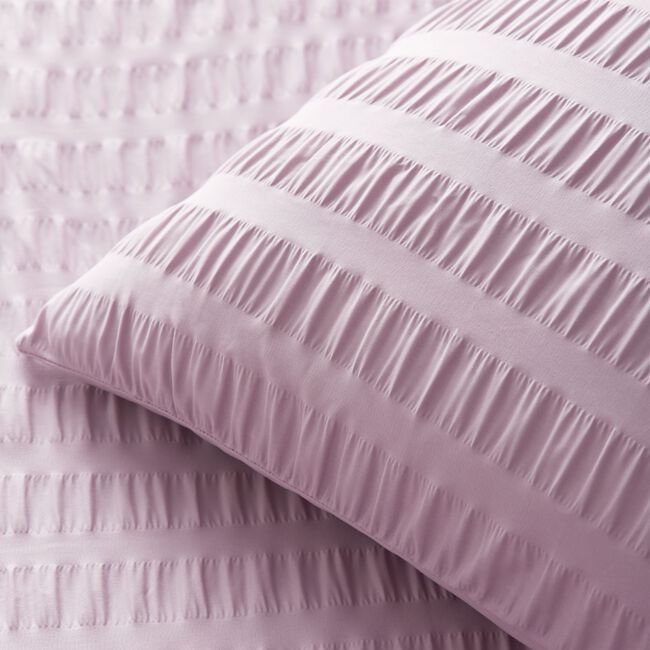 SINGLE DUVET COVER Luxury Percale Seersucker Lilac