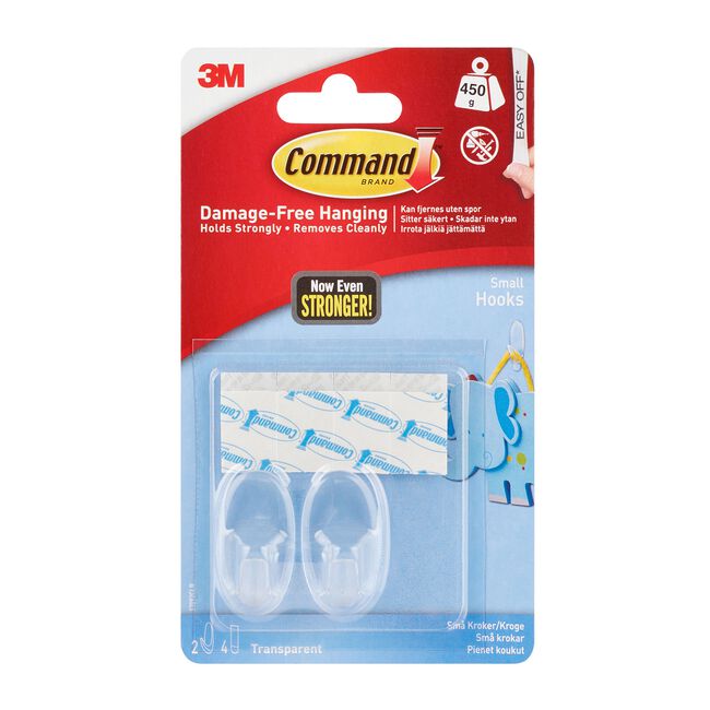 Command Small Oval Clear Hooks 