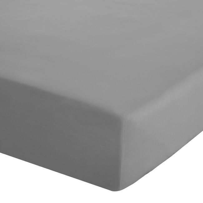 SINGLE FITTED SHEET Luxury Percale Grey 