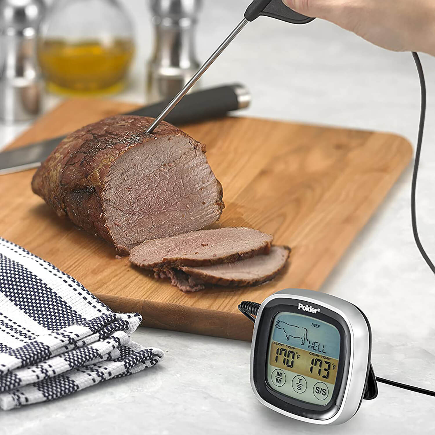 Polder Deluxe In Oven Digital Meat Thermometer Home Store More   Polder Deluxe In Oven Digital Meat Thermometer Timers Thermometers 073909 Hi Res 1 