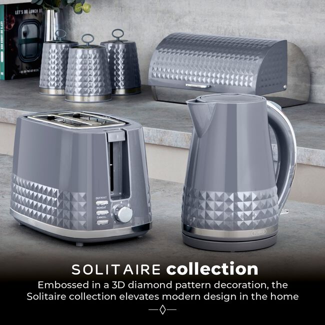 TOWER SOLITAIRE GREY 1.5L Kettle