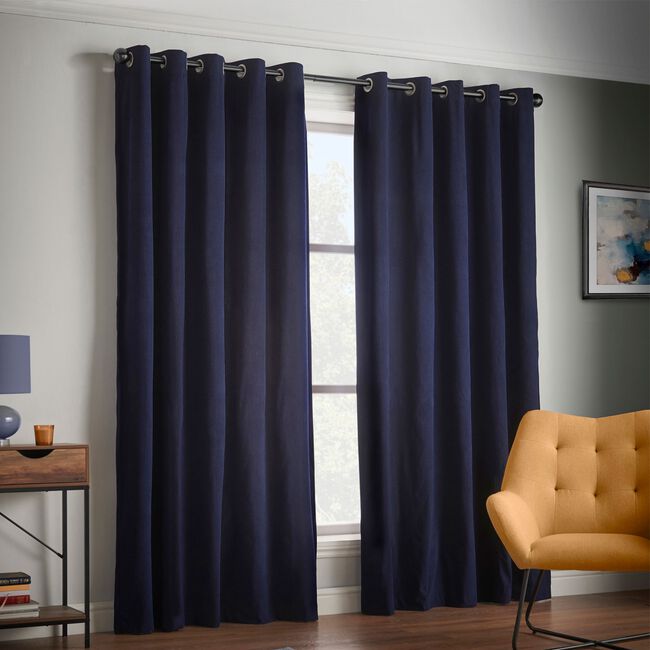 DIM OUT CORDED NAVY 66x54 Curtain