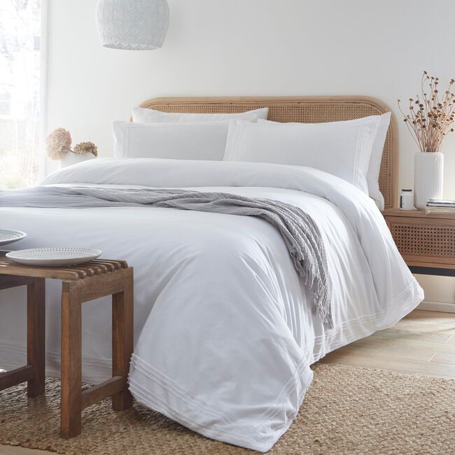 DOUBLE DUVET COVER Appletree Stratford Tuft White