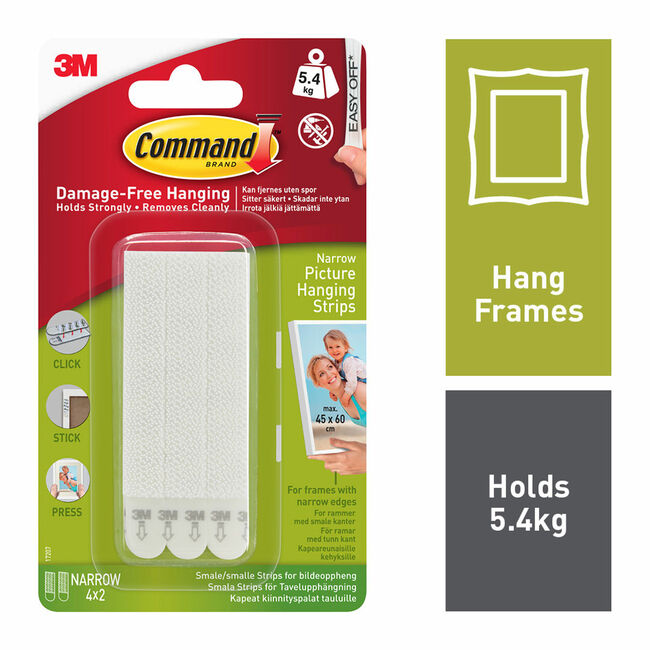 Command 4Pk Narrow Picture Hanging Strips