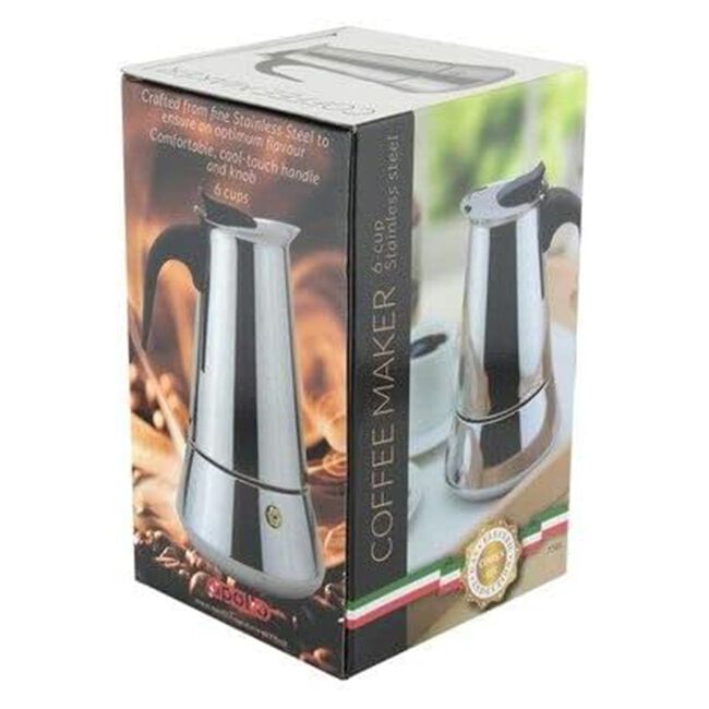 Apollo Stainless Steel 6 Cup Espresso Coffee Maker